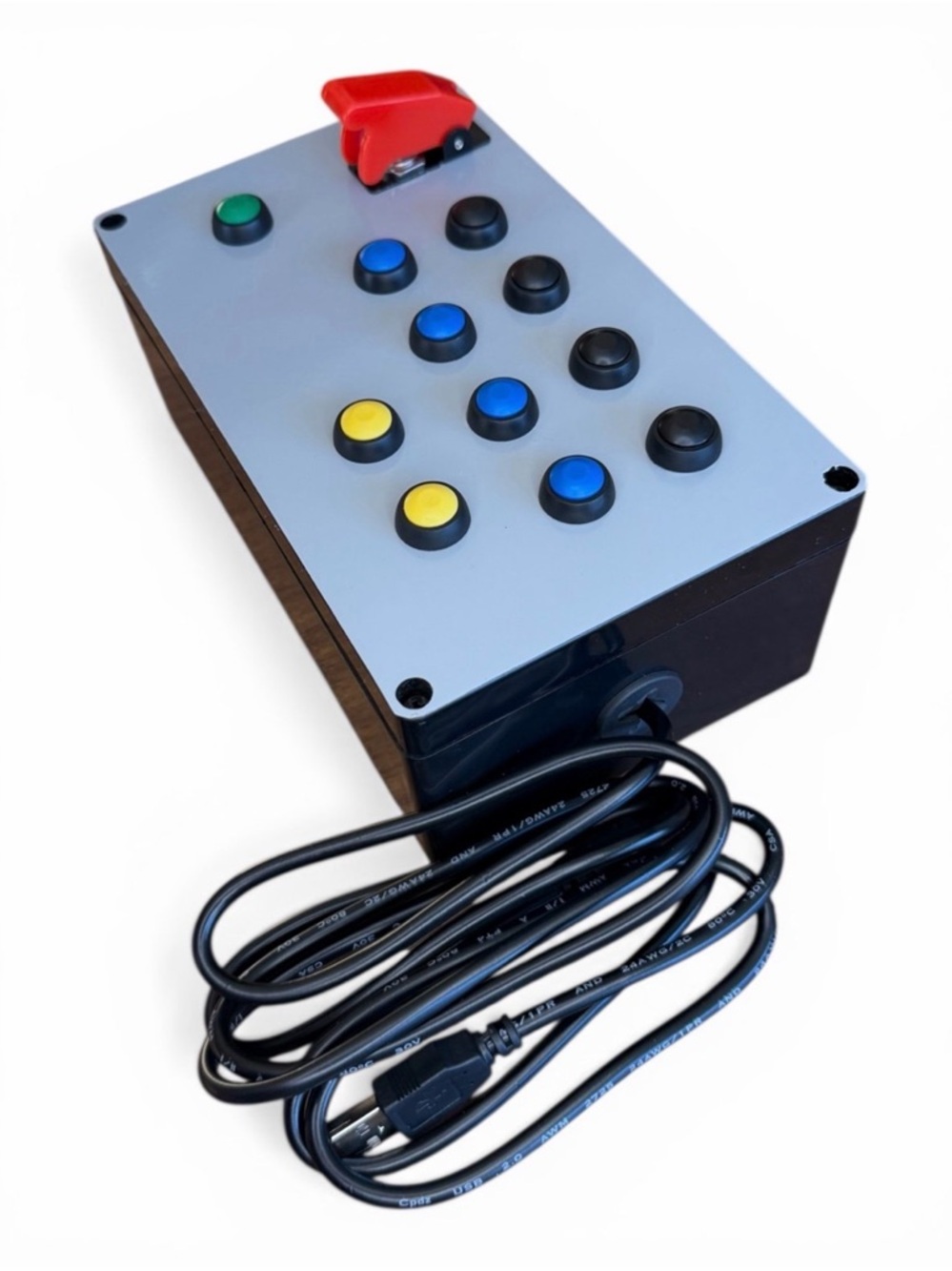 Custom Multi-Button Sim Racing Button Box -Handmade- Gray & Black - Picture 2 of 8